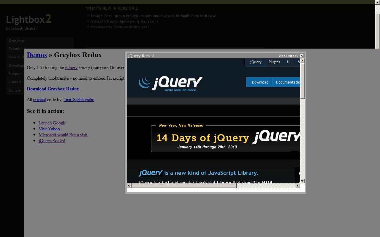 Graybox in Modal Window - AJAX PopUp