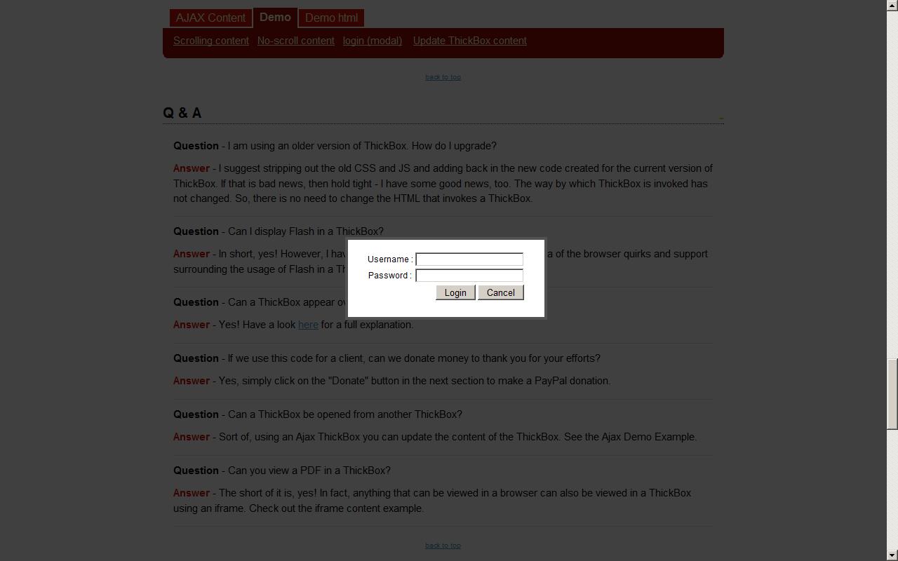Thickbox in Modal Window - AJAX PopUp